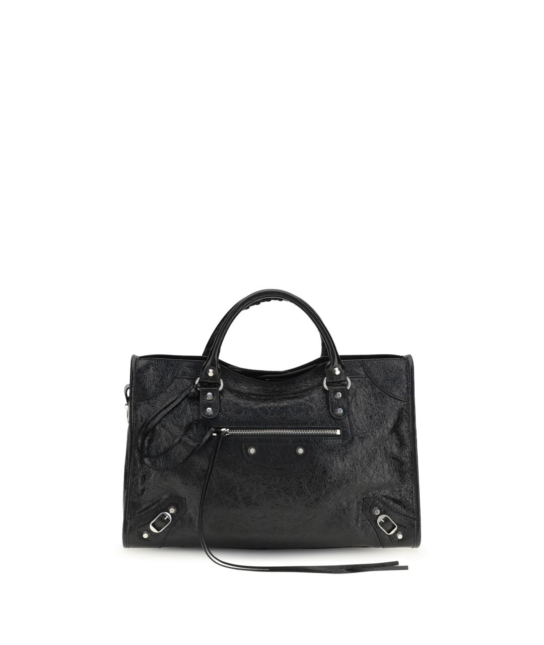 BALENCIAGA Черная кожаная сумка тоут, фото 1