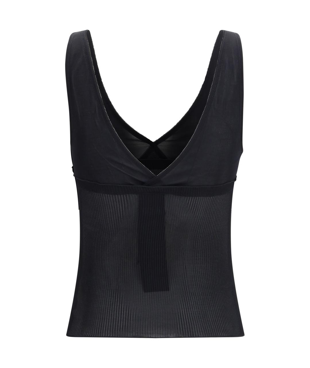 SAINT LAURENT Черная шелковая майка, фото 2