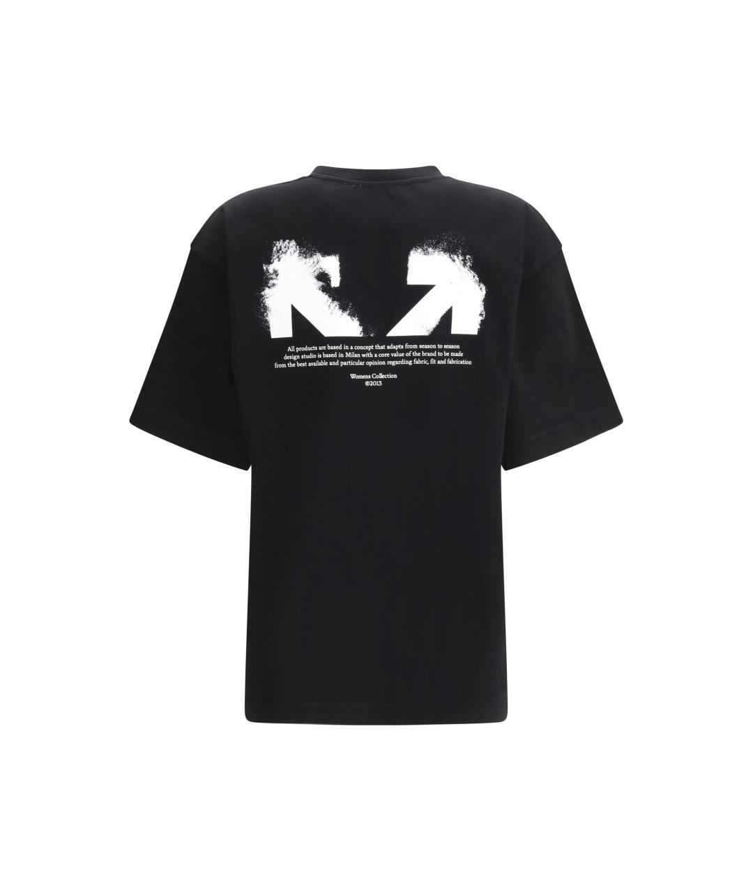 OFF-WHITE Черная хлопковая футболка, фото 2