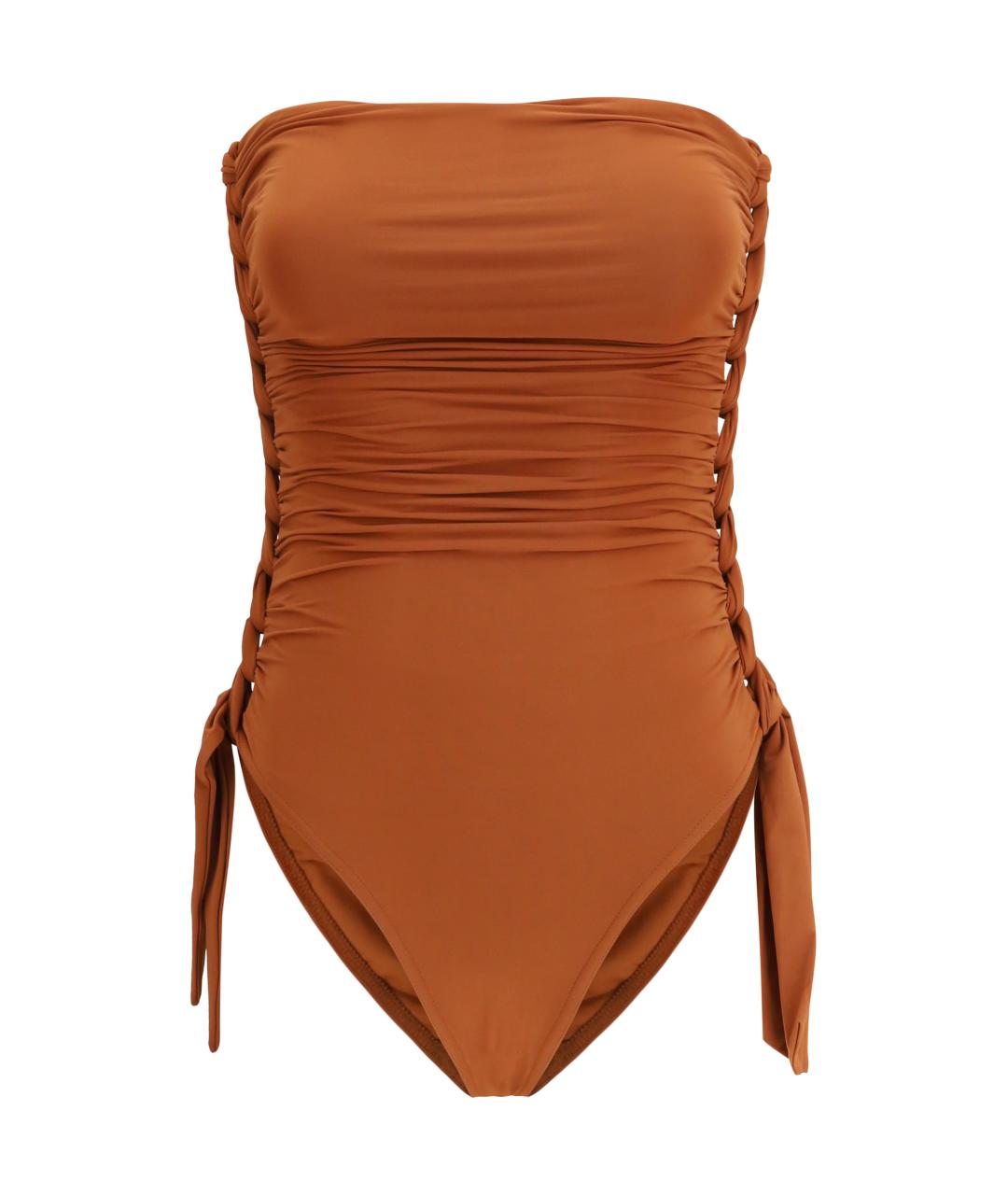 ZIMMERMANN Коричневый полиэстеровый купальник, фото 1