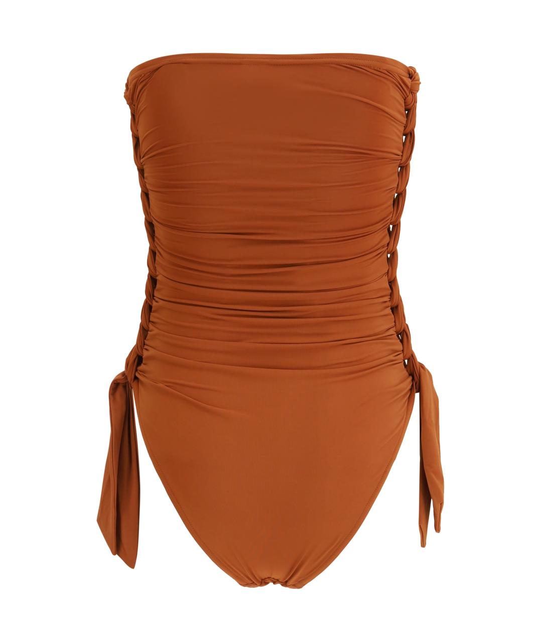 ZIMMERMANN Коричневый полиэстеровый купальник, фото 2