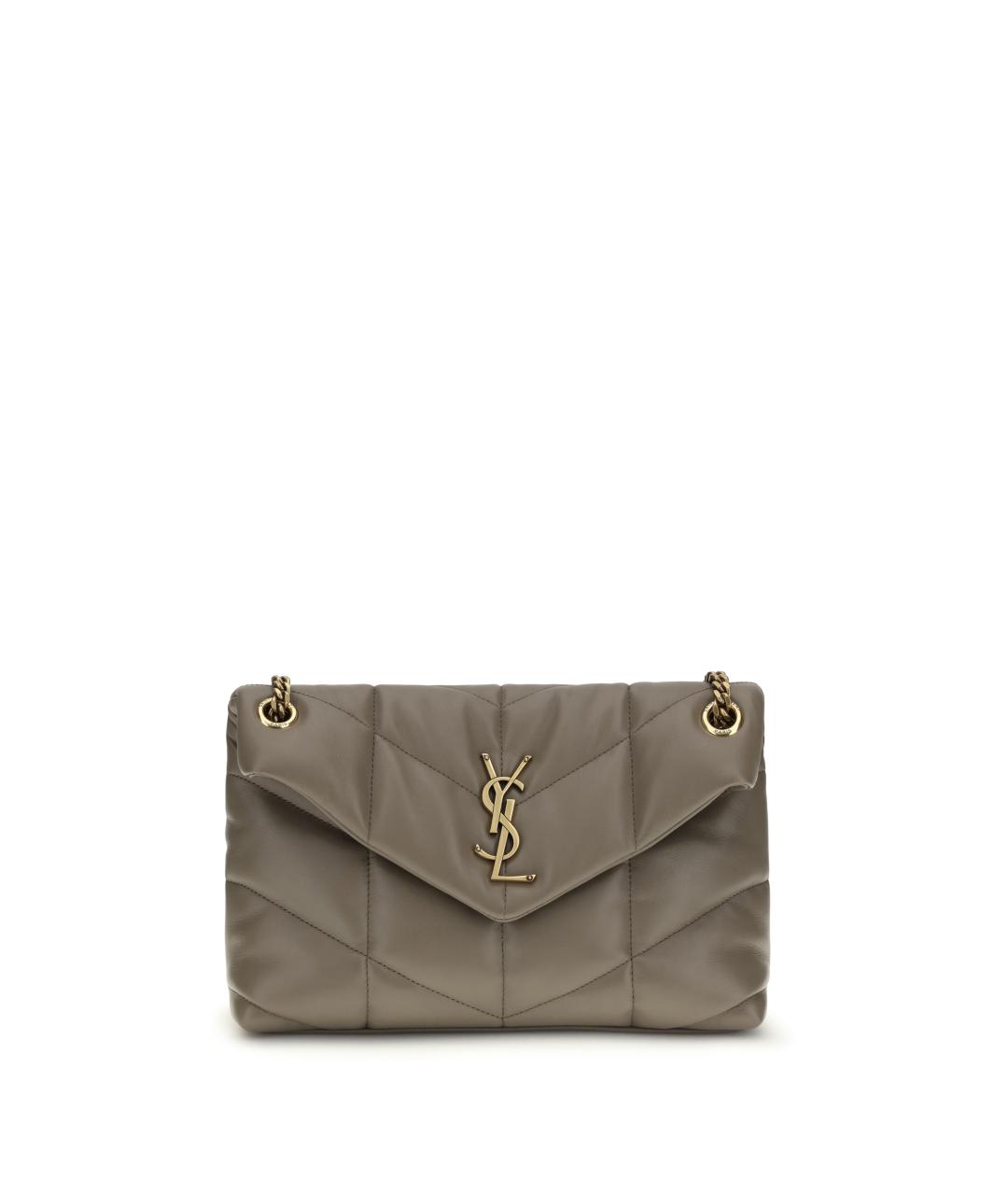 SAINT LAURENT Бежевая кожаная сумка через плечо, фото 1