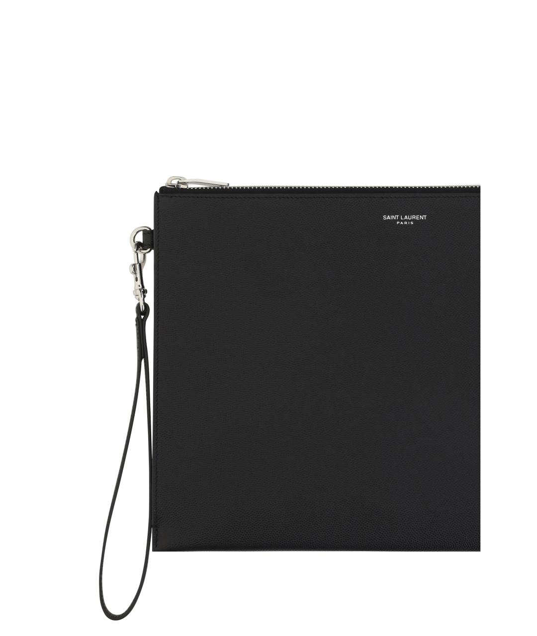 SAINT LAURENT Черная кожаная папка для документов, фото 3