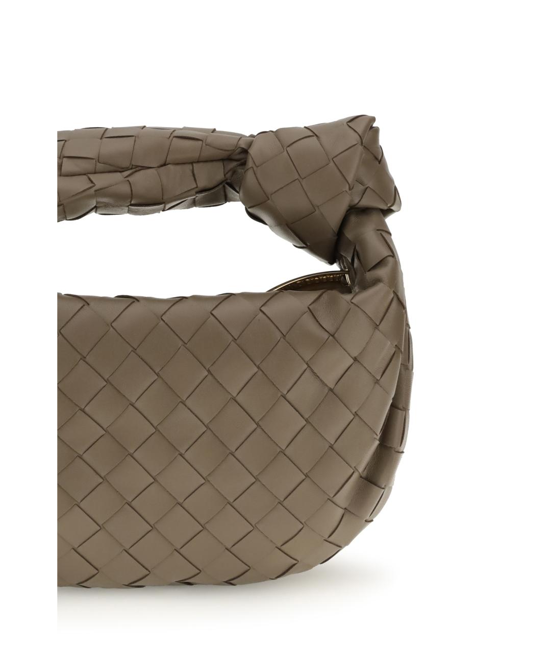 BOTTEGA VENETA Бежевая кожаная сумка с короткими ручками, фото 4