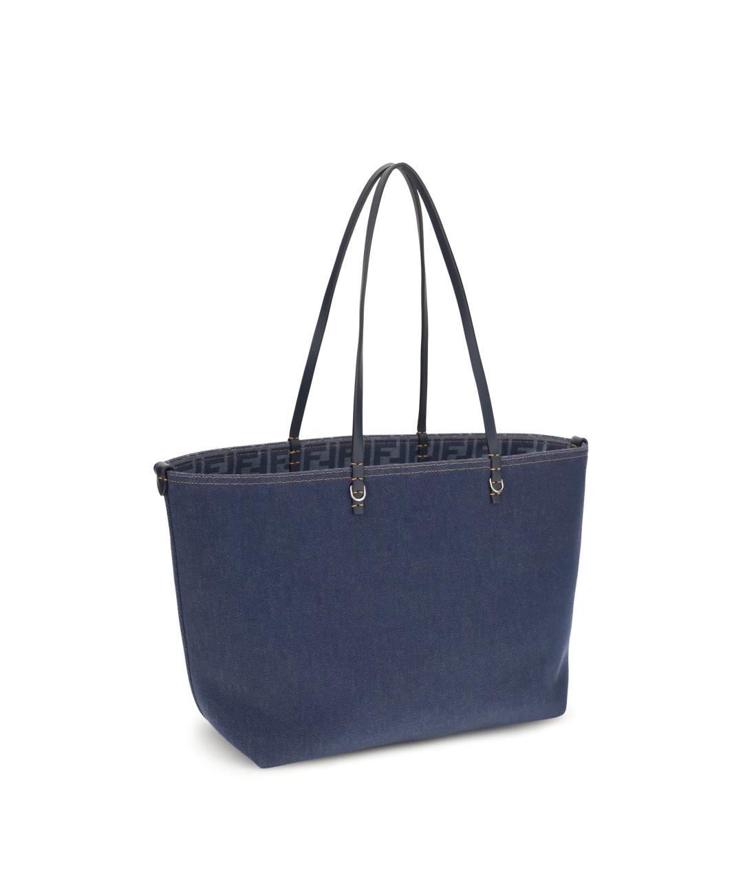 FENDI Синяя хлопковая сумка через плечо, фото 3