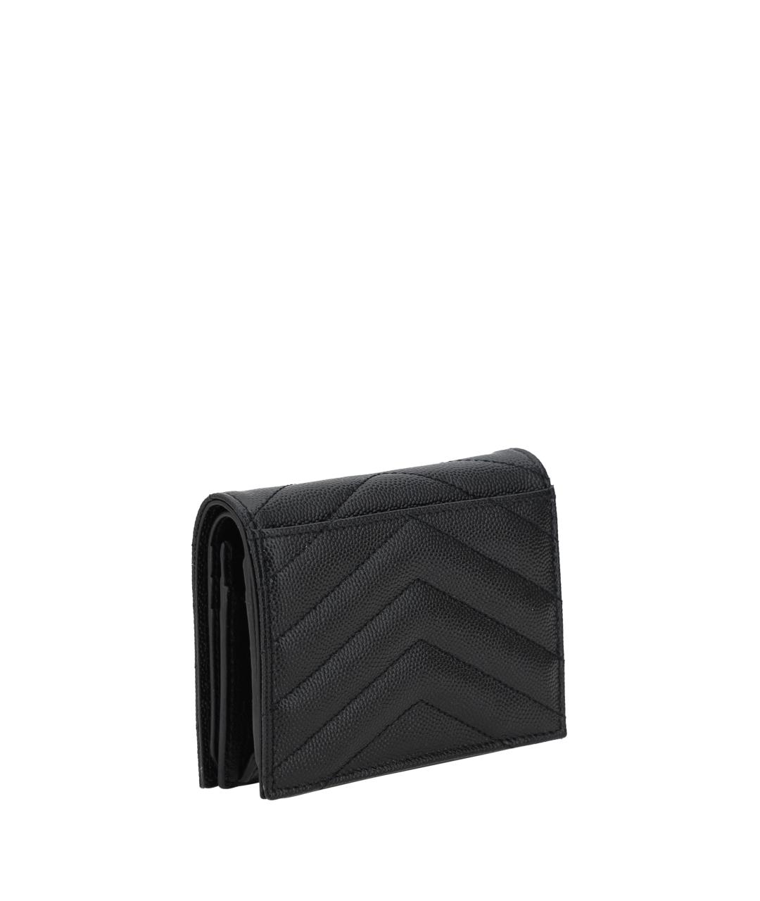 SAINT LAURENT Черный кожаный кошелек, фото 2