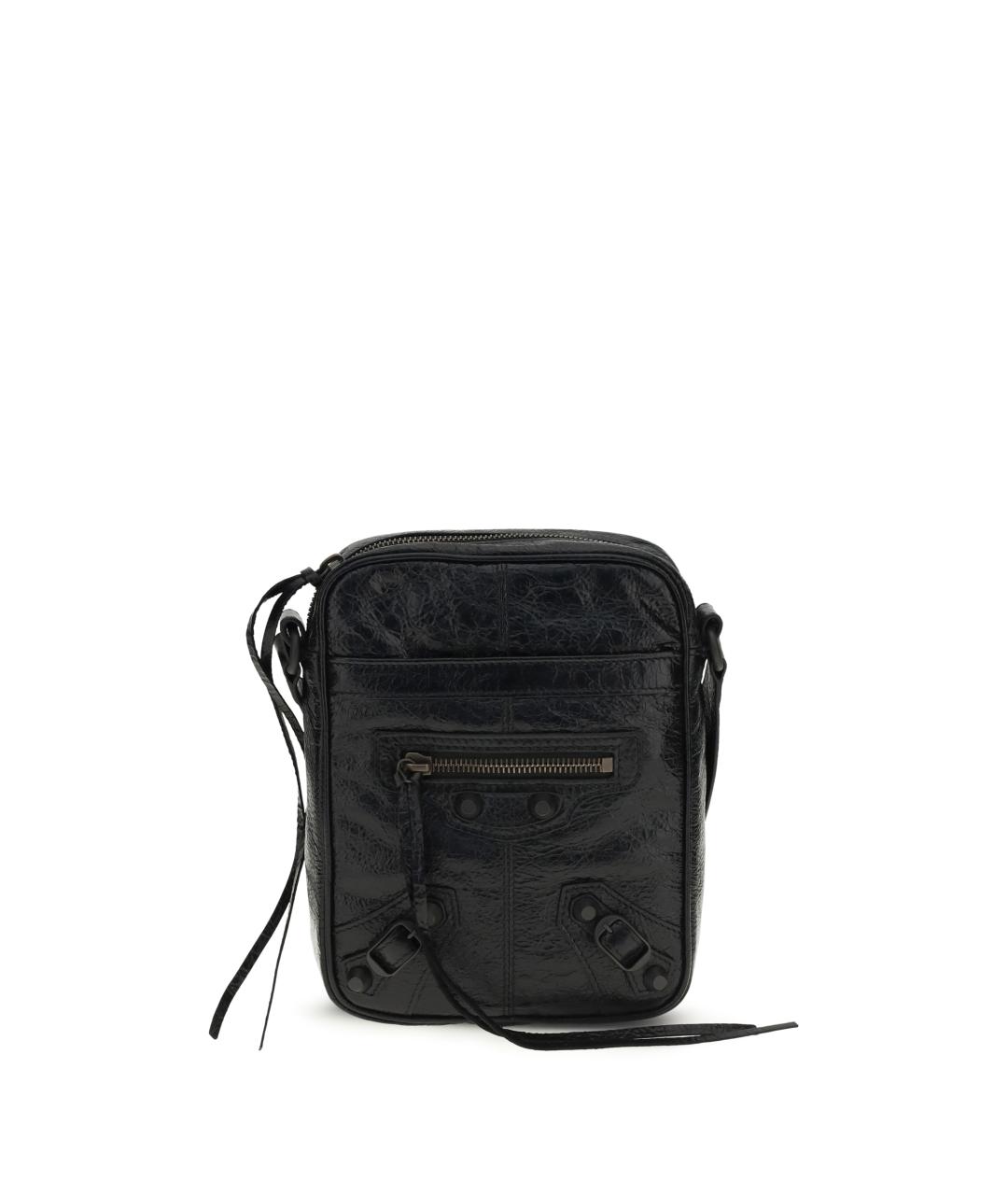 BALENCIAGA Черная кожаная сумка на плечо, фото 1