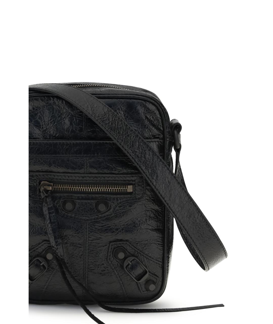 BALENCIAGA Черная кожаная сумка на плечо, фото 4