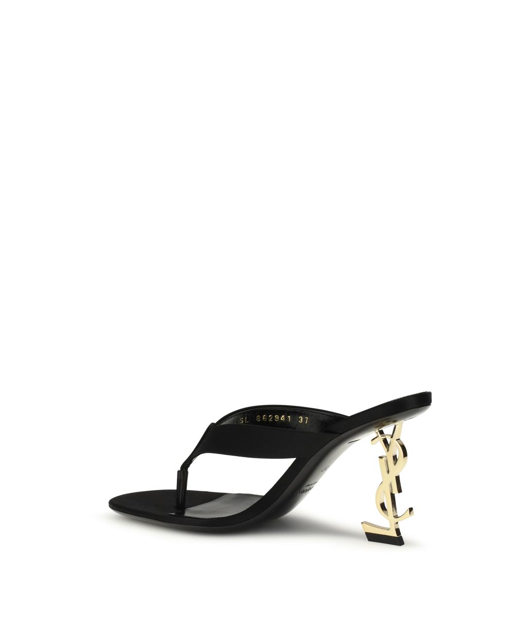 SAINT LAURENT Черные текстильные мюли, фото 3