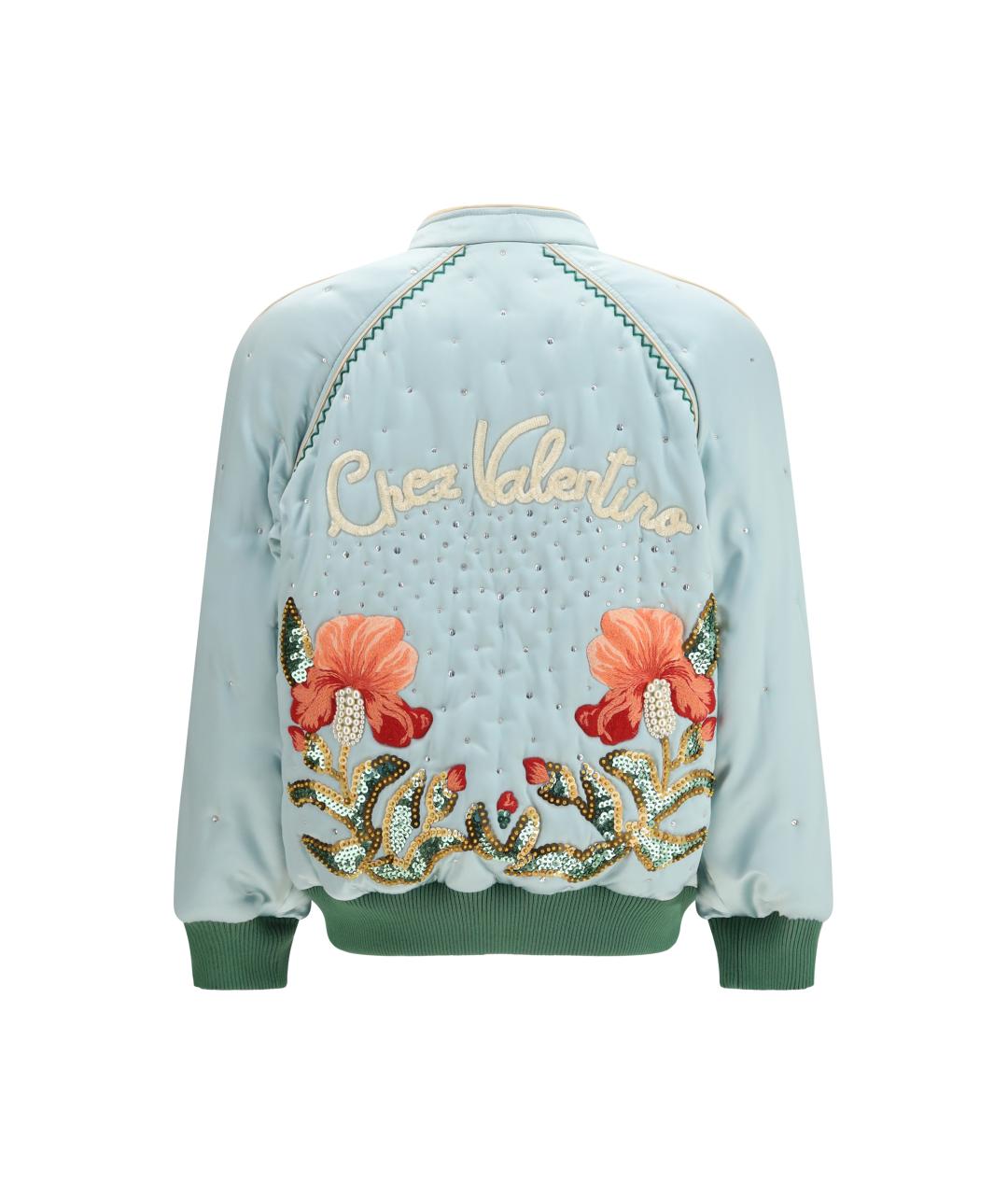 VALENTINO Голубая шелковая куртка, фото 2