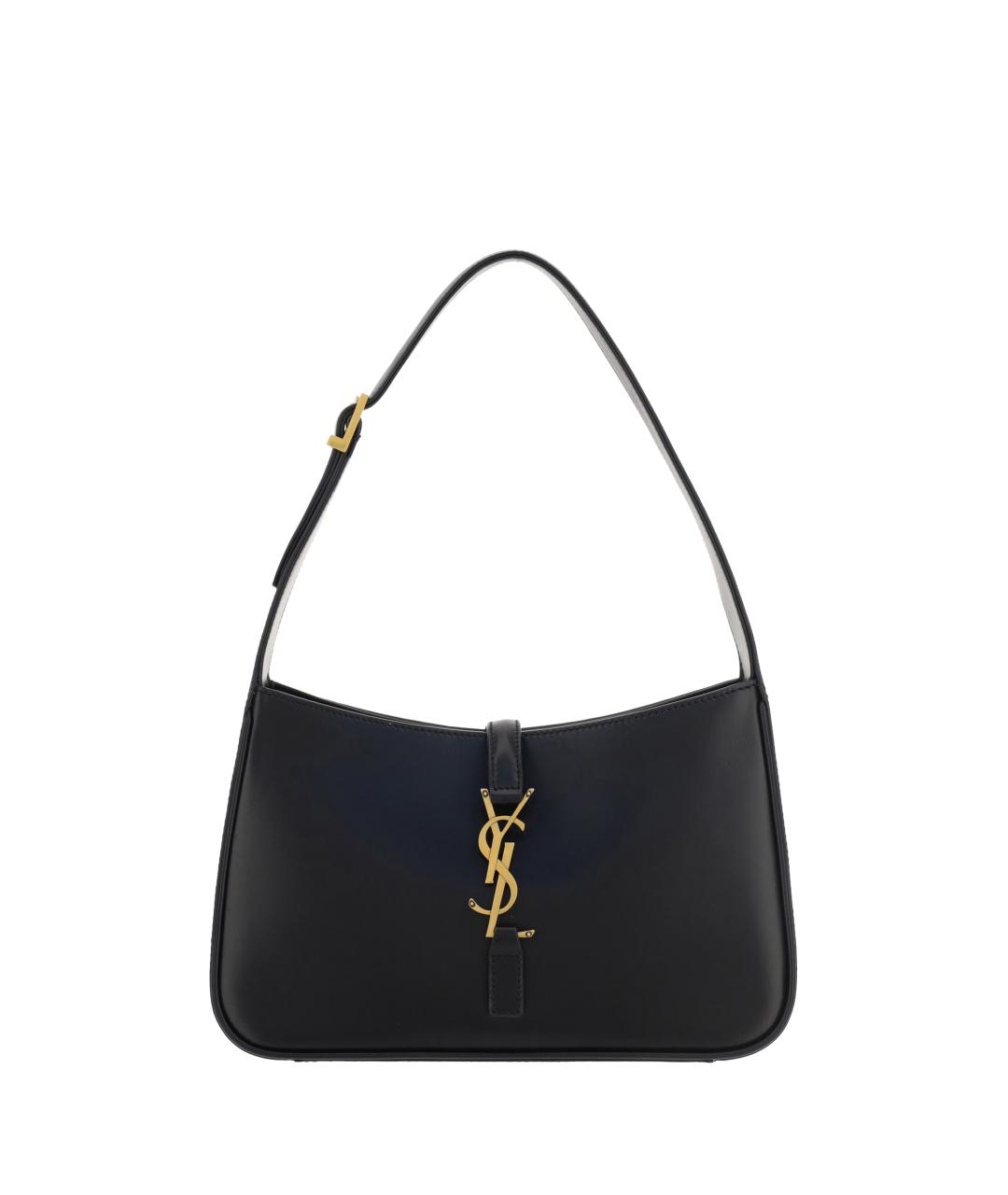 SAINT LAURENT Черная кожаная сумка через плечо, фото 1
