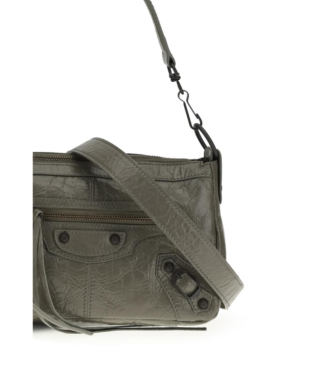 BALENCIAGA Зеленая кожаная сумка через плечо, фото 4