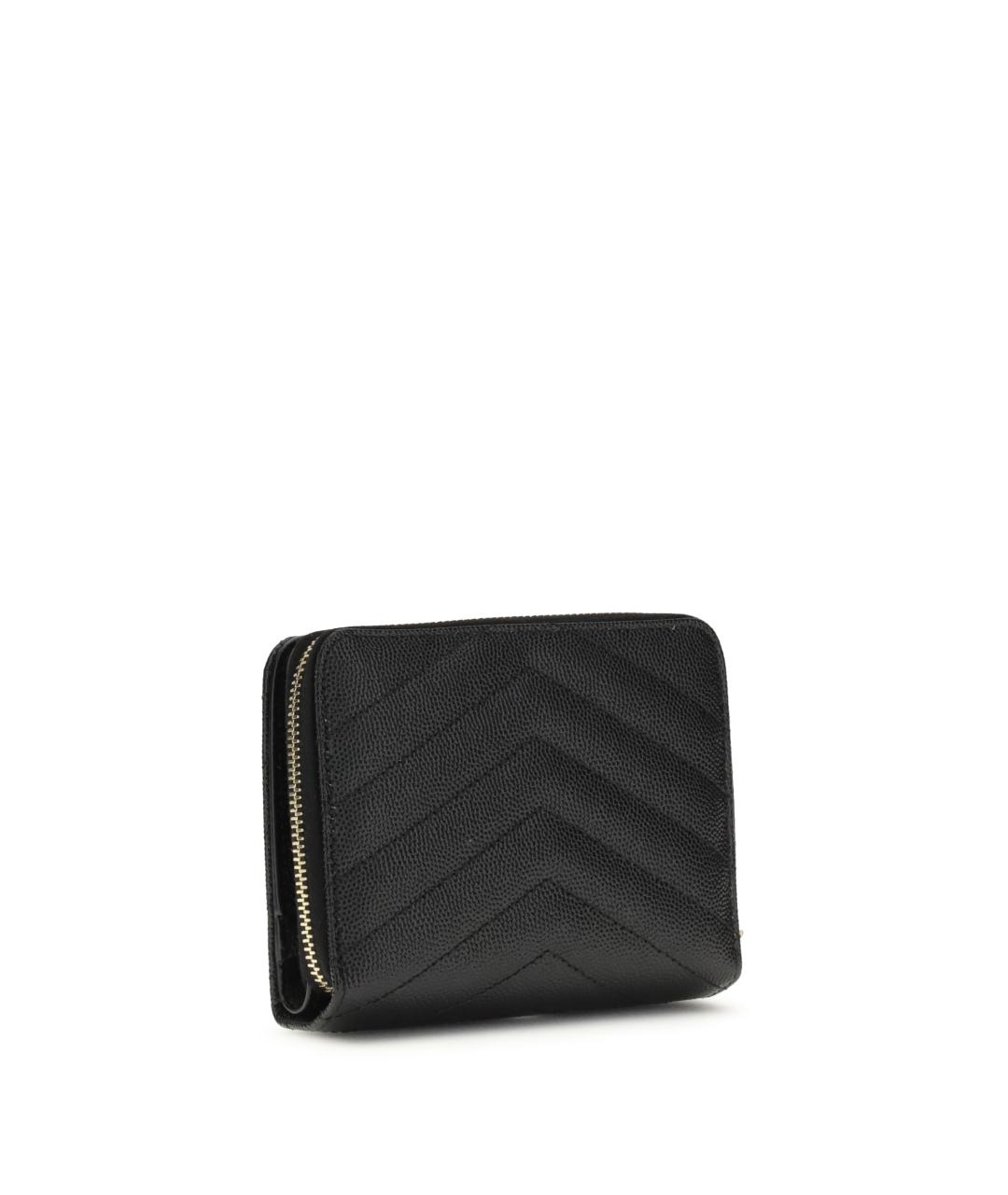 SAINT LAURENT Черный кожаный кошелек, фото 2