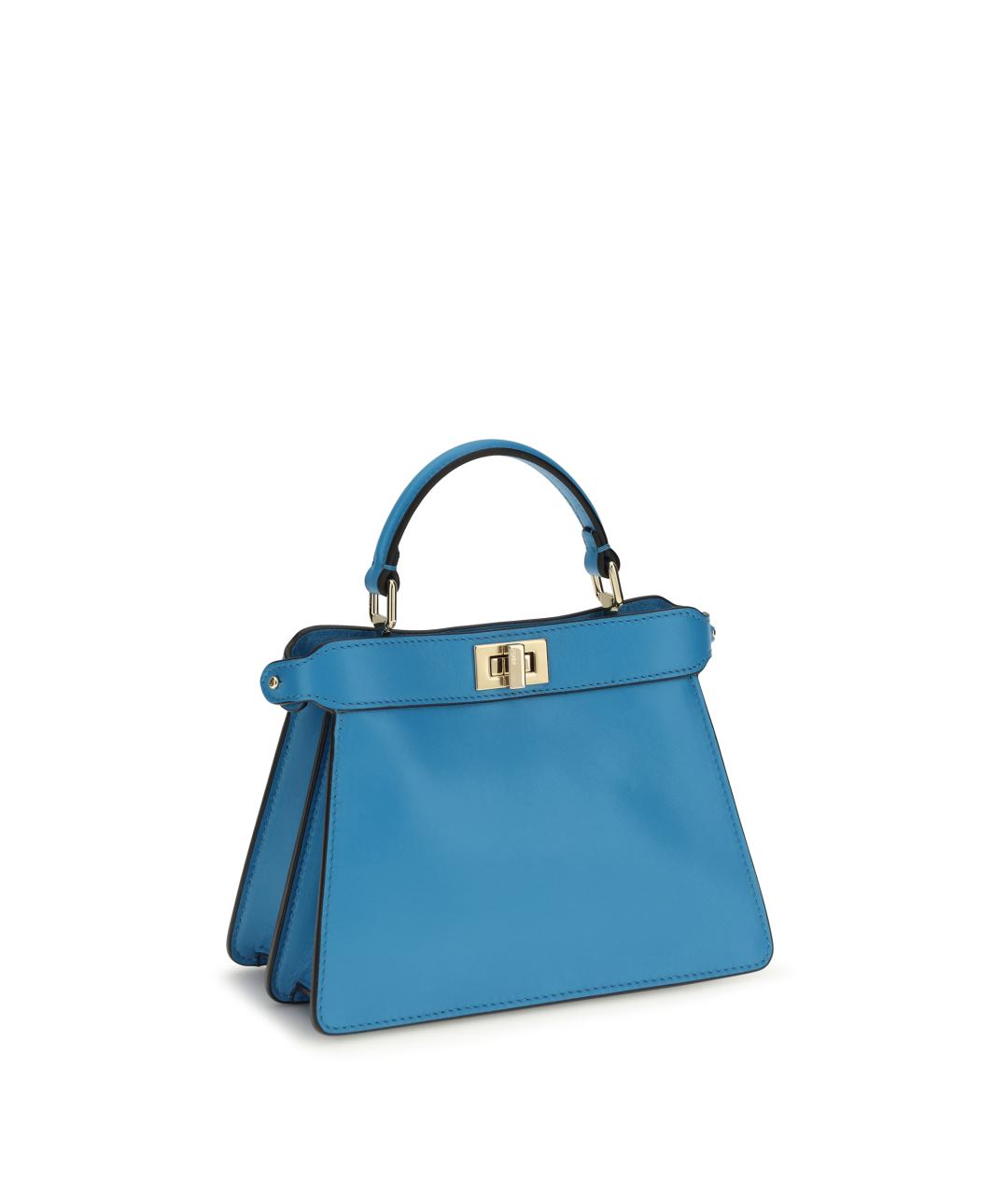 FENDI Голубая кожаная сумка тоут, фото 3