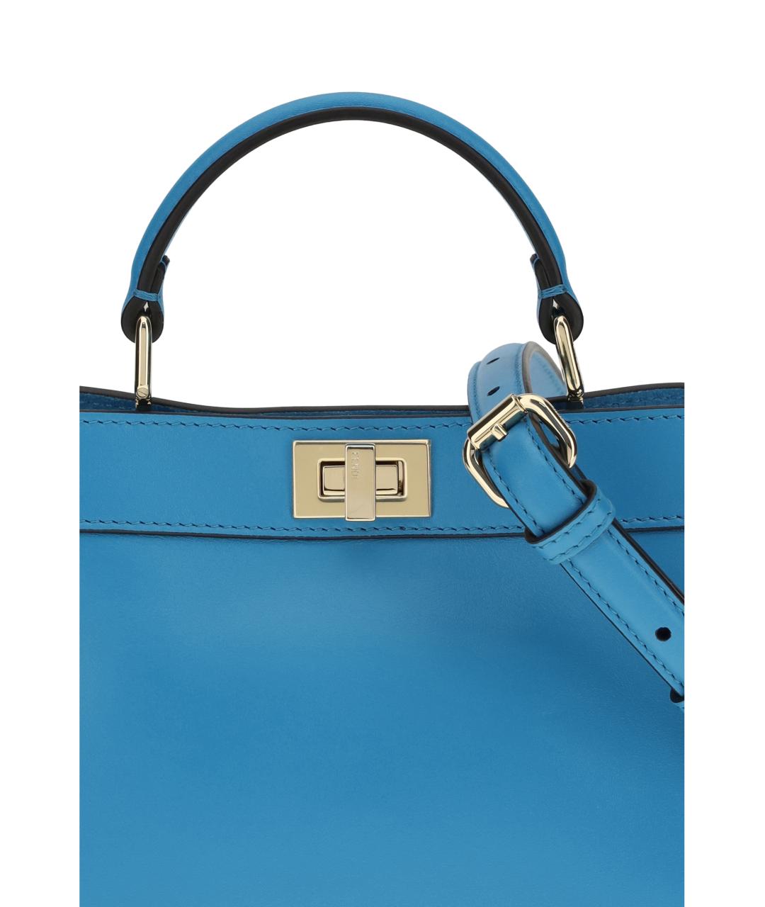 FENDI Голубая кожаная сумка тоут, фото 4