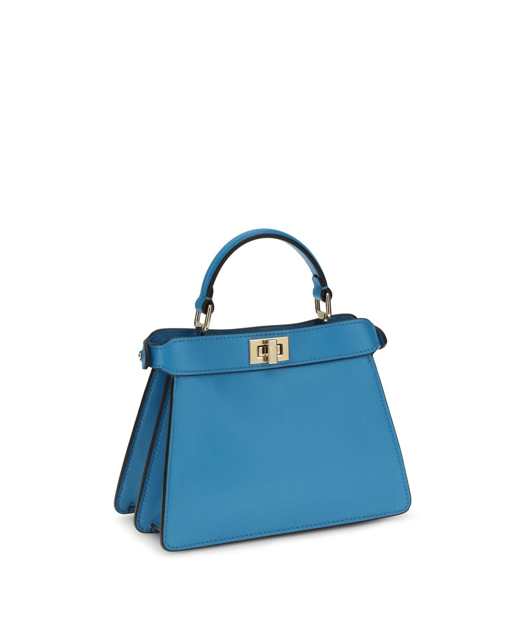 FENDI Голубая кожаная сумка тоут, фото 2