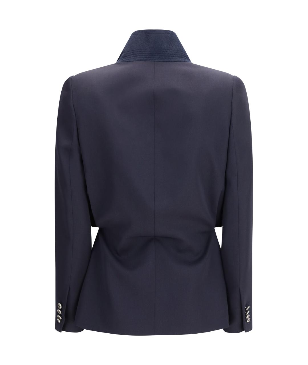 ALEXANDER MCQUEEN Темно-синий шерстяной жакет/пиджак, фото 2