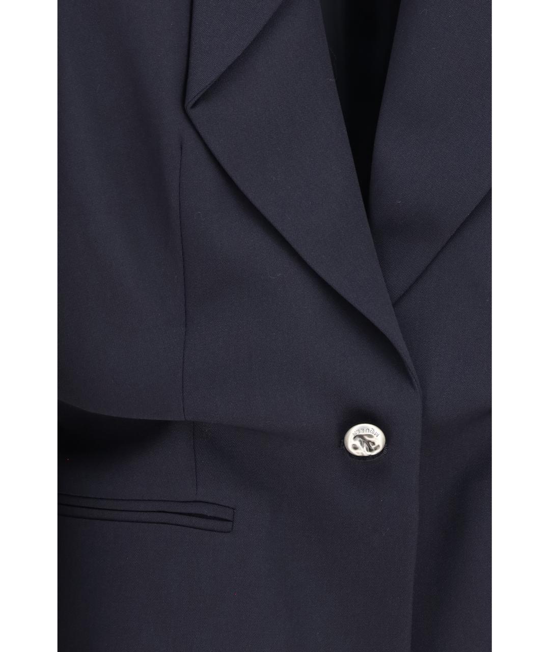 ALEXANDER MCQUEEN Темно-синий шерстяной жакет/пиджак, фото 3