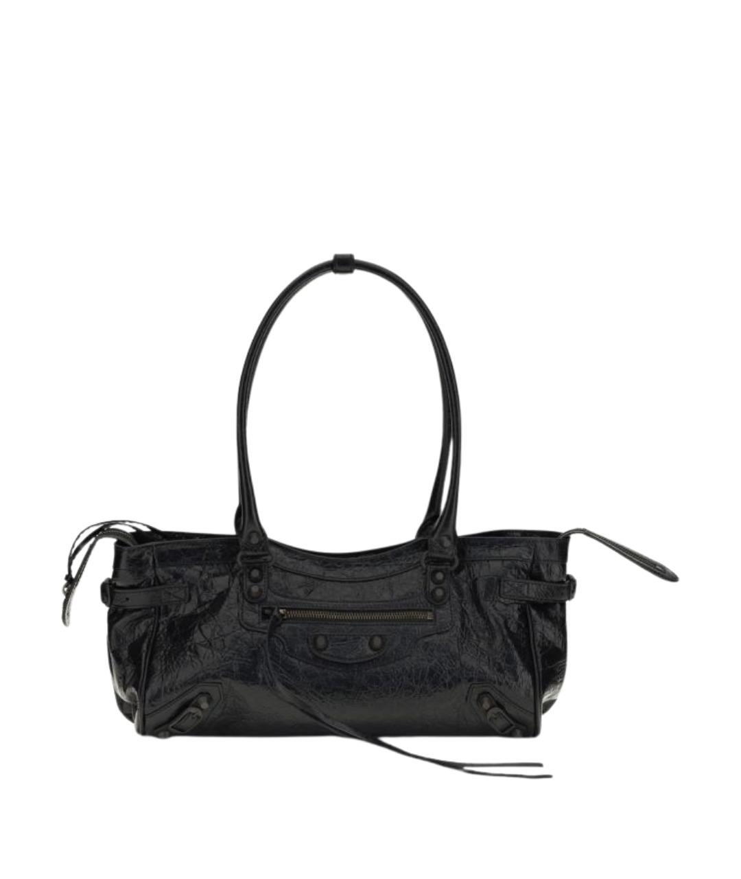 BALENCIAGA Черная кожаная сумка через плечо, фото 1