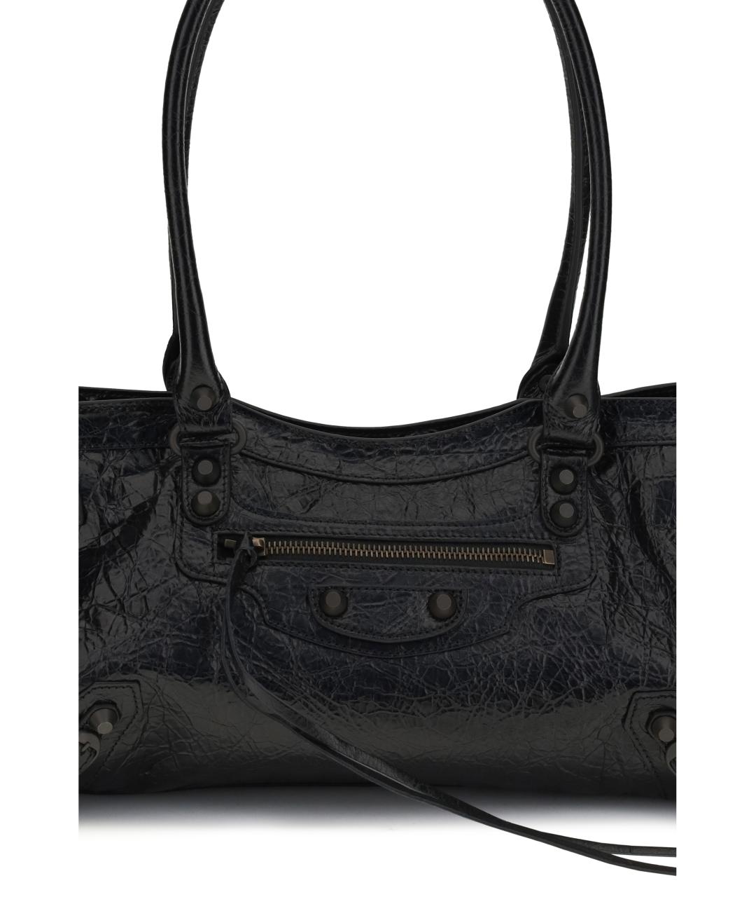 BALENCIAGA Черная кожаная сумка через плечо, фото 4