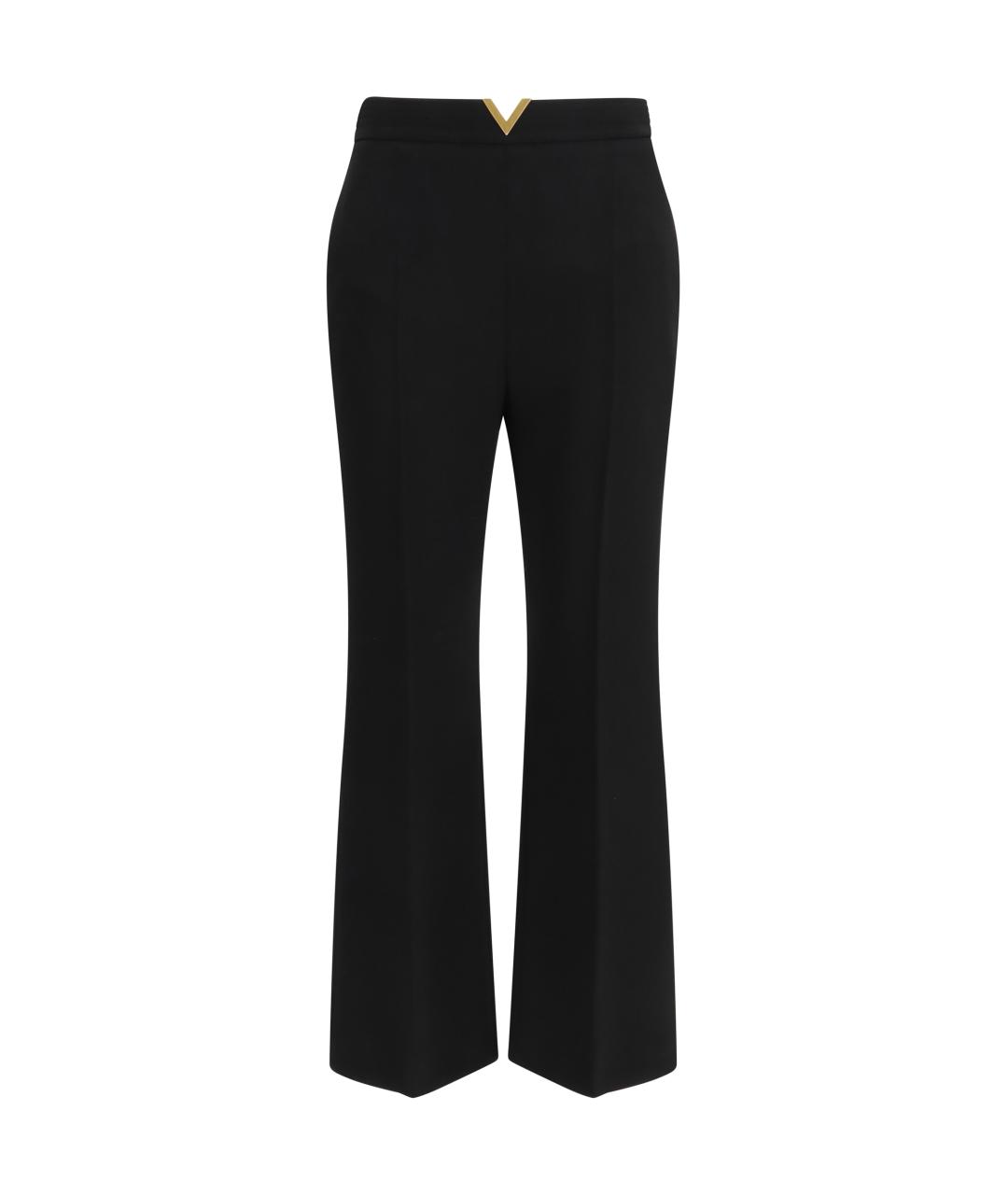 VALENTINO Черные шерстяные прямые брюки, фото 1