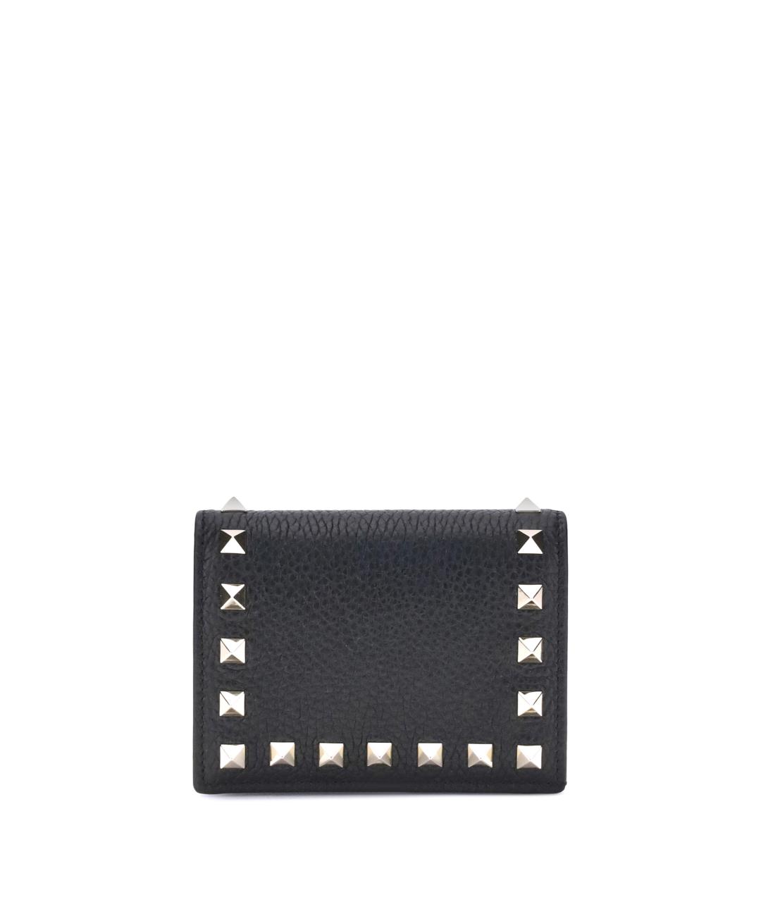 VALENTINO Черный кожаный кошелек, фото 1