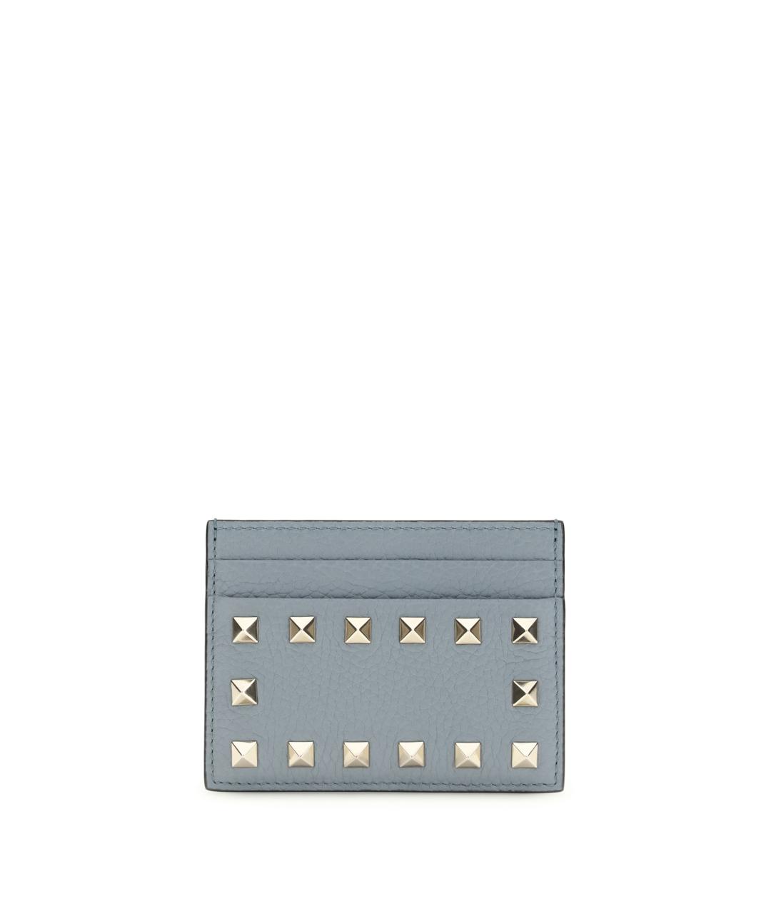 VALENTINO Голубой кожаный кардхолдер, фото 1