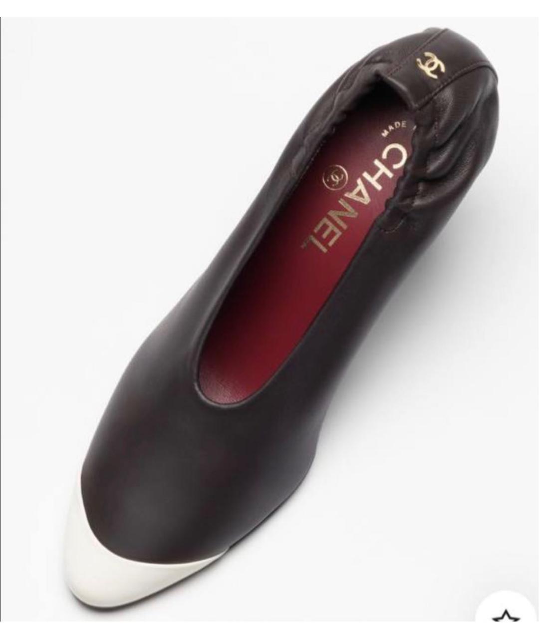 CHANEL Черные кожаные туфли, фото 4