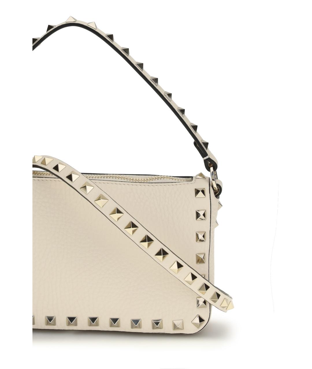 VALENTINO Бежевая кожаная сумка через плечо, фото 4