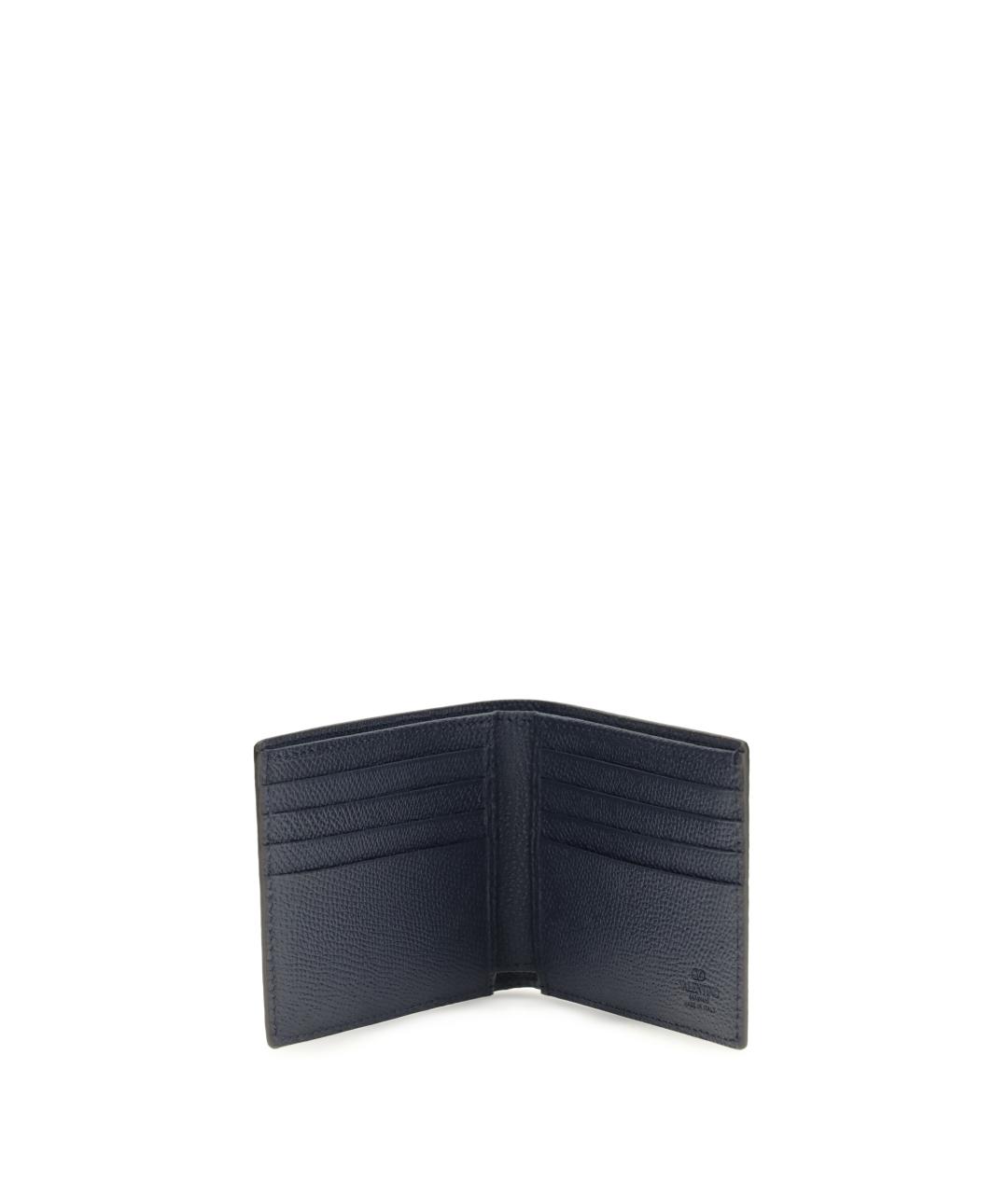 VALENTINO Темно-синий кожаный кошелек, фото 3