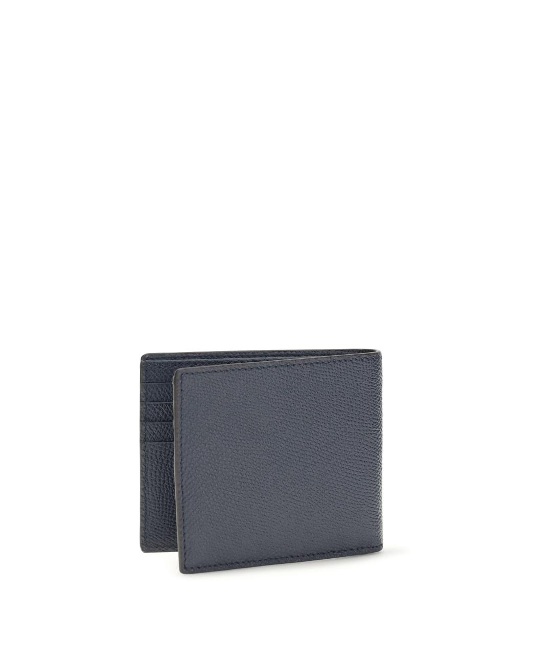 VALENTINO Темно-синий кожаный кошелек, фото 2