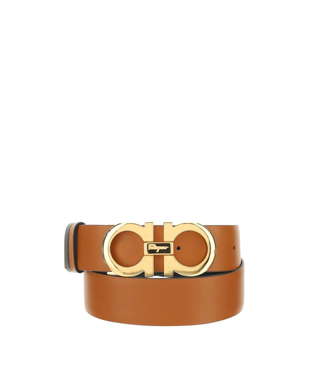 FERRAGAMO Коричневый кожаный ремень, фото 1