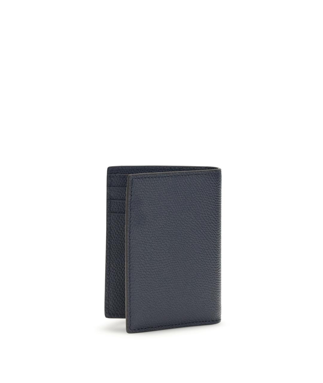 VALENTINO Темно-синий кожаный кардхолдер, фото 2