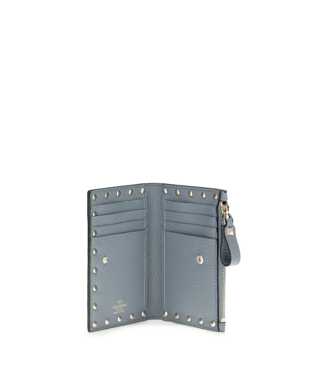 VALENTINO Серый кожаный кардхолдер, фото 3