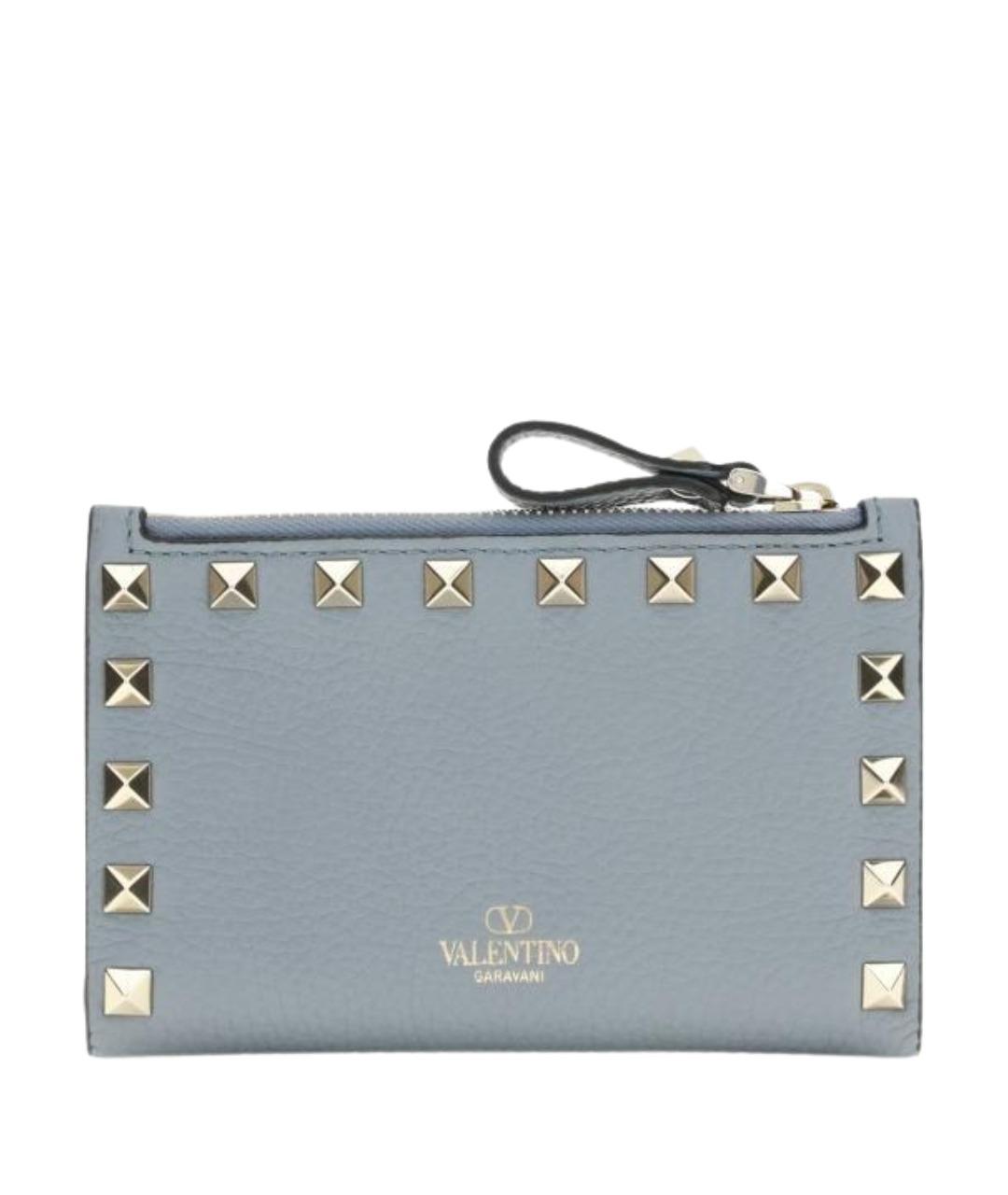 VALENTINO Серый кожаный кардхолдер, фото 1