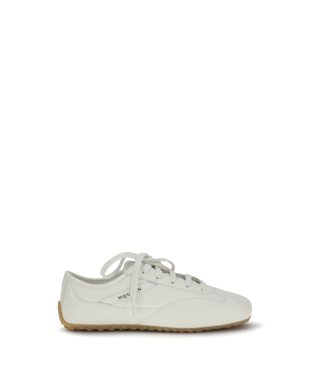 ALEXANDER MCQUEEN Белые кожаные низкие кроссовки / кеды, фото 1