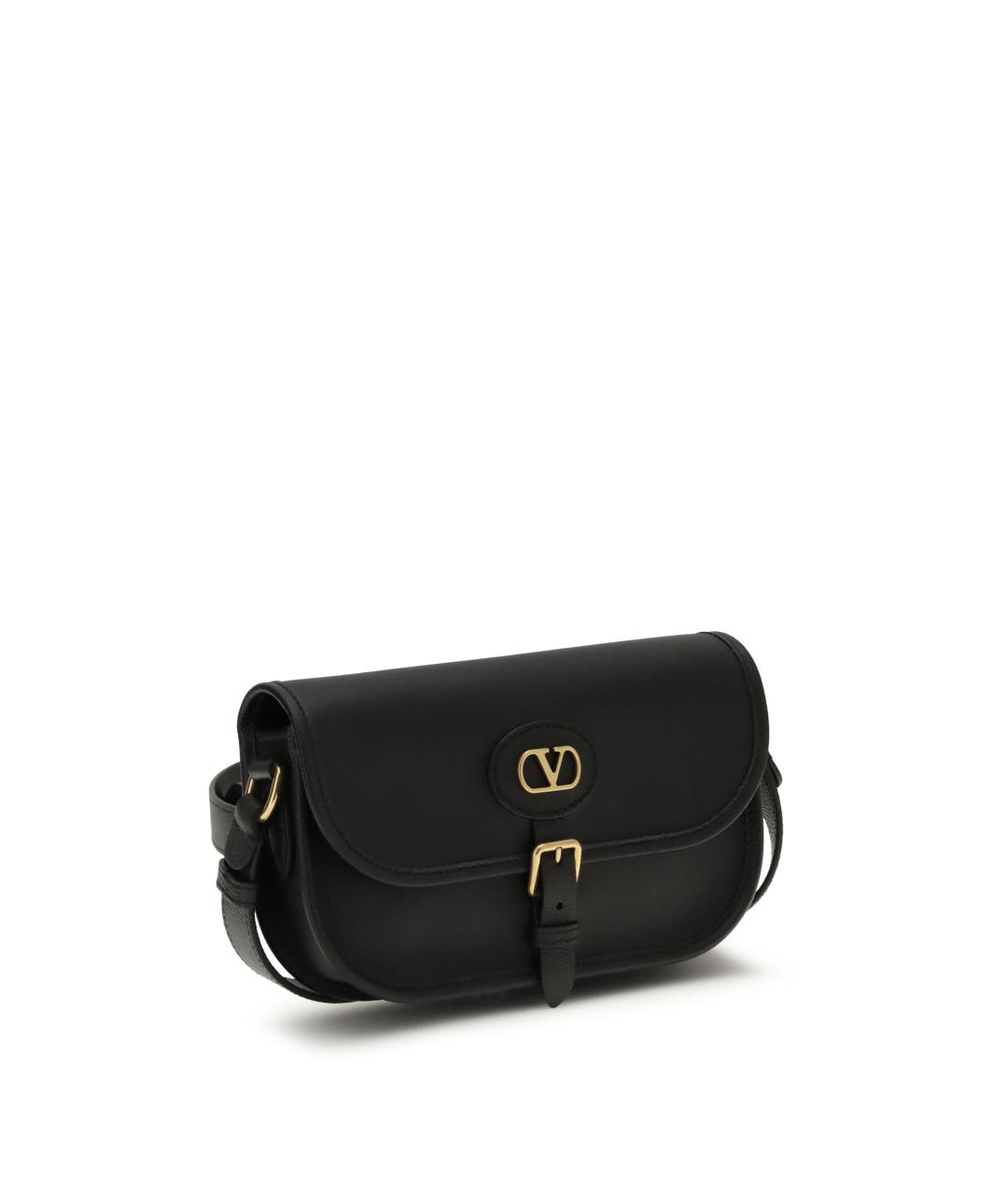 VALENTINO Черная кожаная сумка на плечо, фото 2