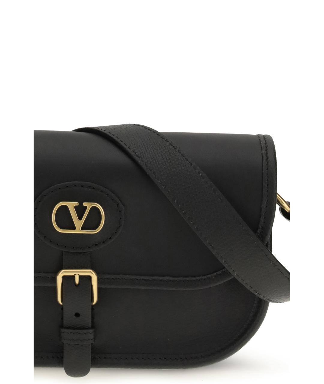 VALENTINO Черная кожаная сумка на плечо, фото 4