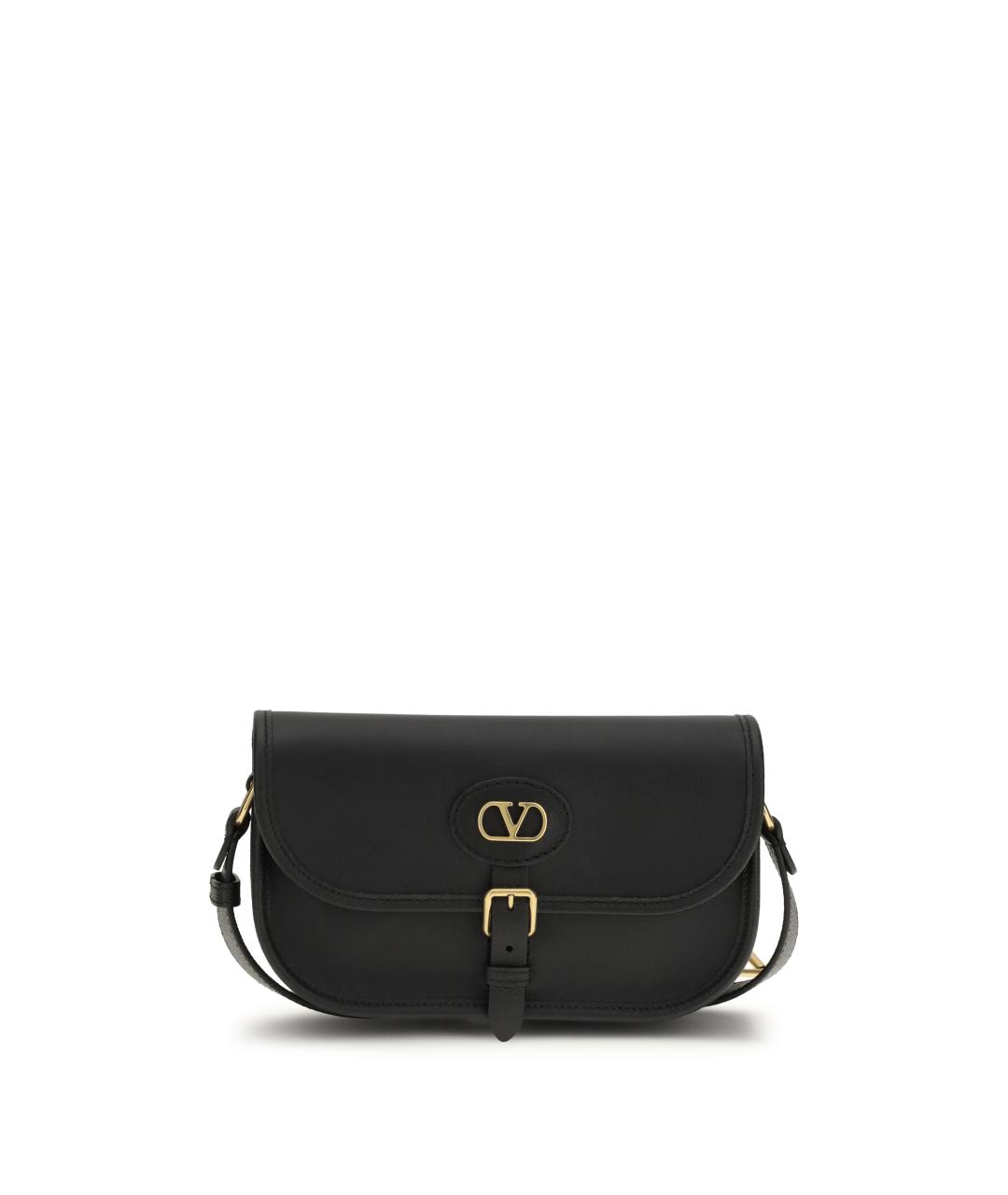 VALENTINO Черная кожаная сумка на плечо, фото 1