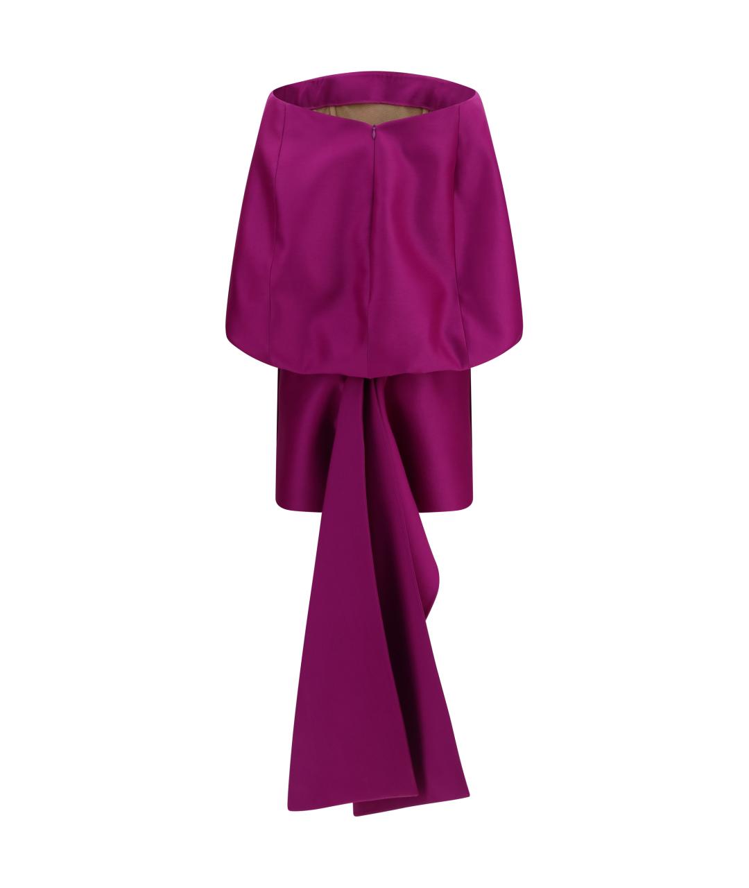 BALENCIAGA Фиолетовое шерстяное коктейльное платье, фото 2