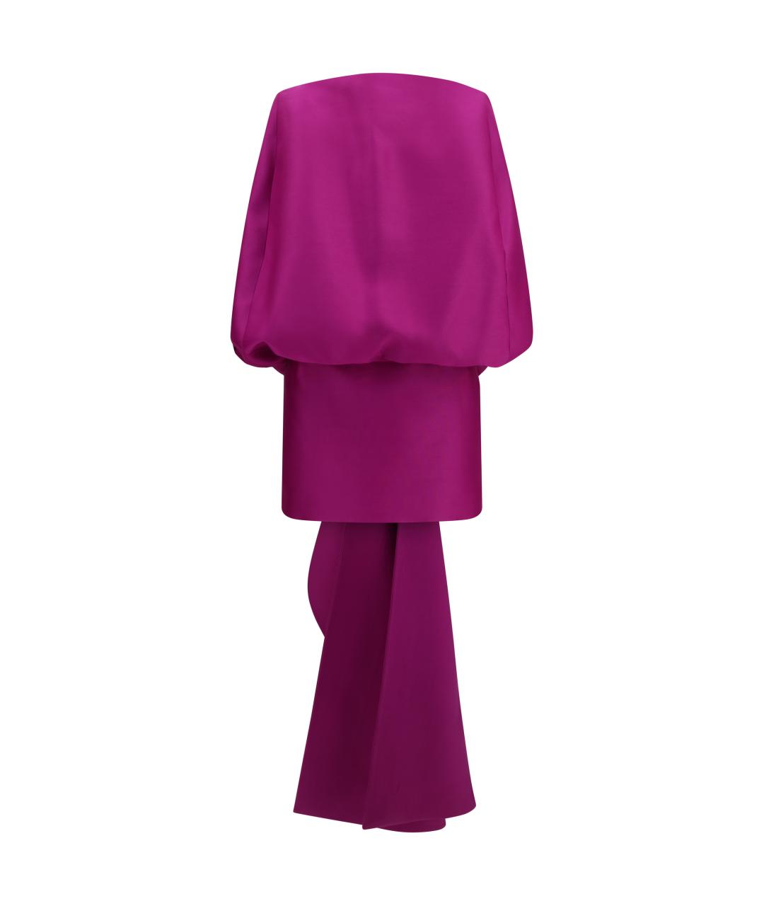 BALENCIAGA Фиолетовое шерстяное коктейльное платье, фото 1