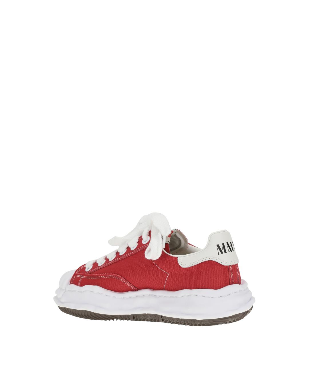 MAISON MIHARA YASUHIRO Красные текстильные низкие кроссовки / кеды, фото 3