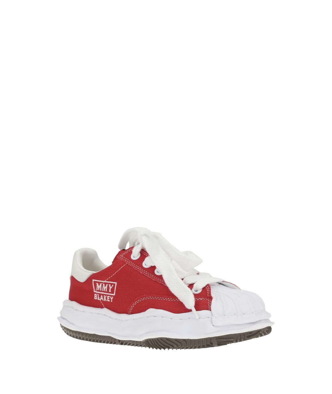 MAISON MIHARA YASUHIRO Красные текстильные низкие кроссовки / кеды, фото 2