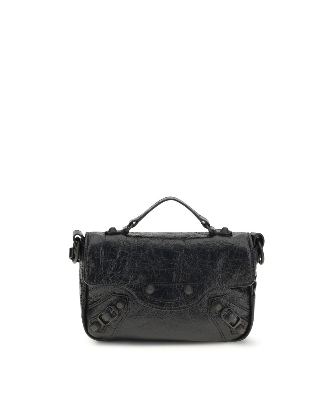 BALENCIAGA Черная кожаная сумка через плечо, фото 1