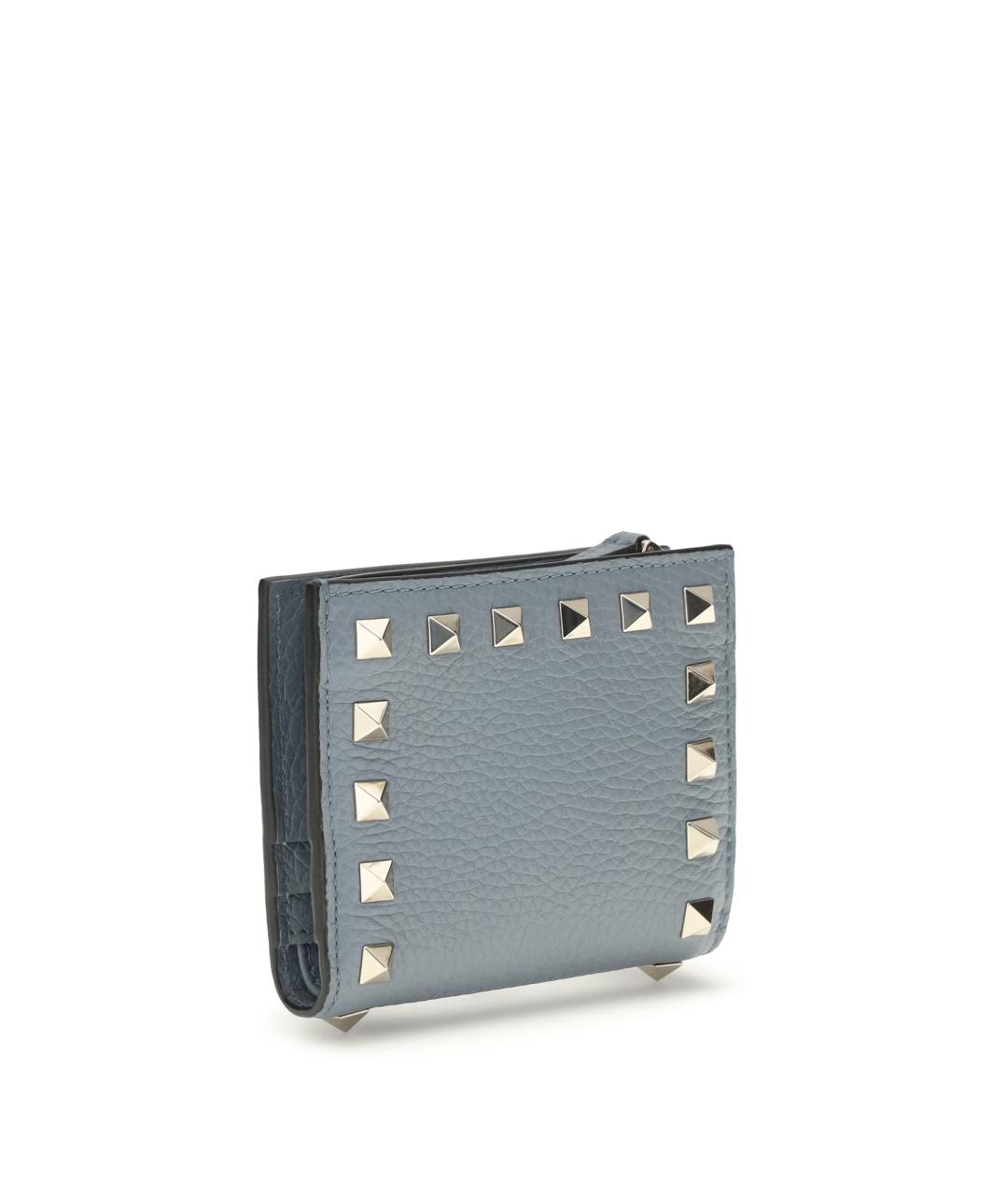 VALENTINO Голубой кожаный кошелек, фото 2