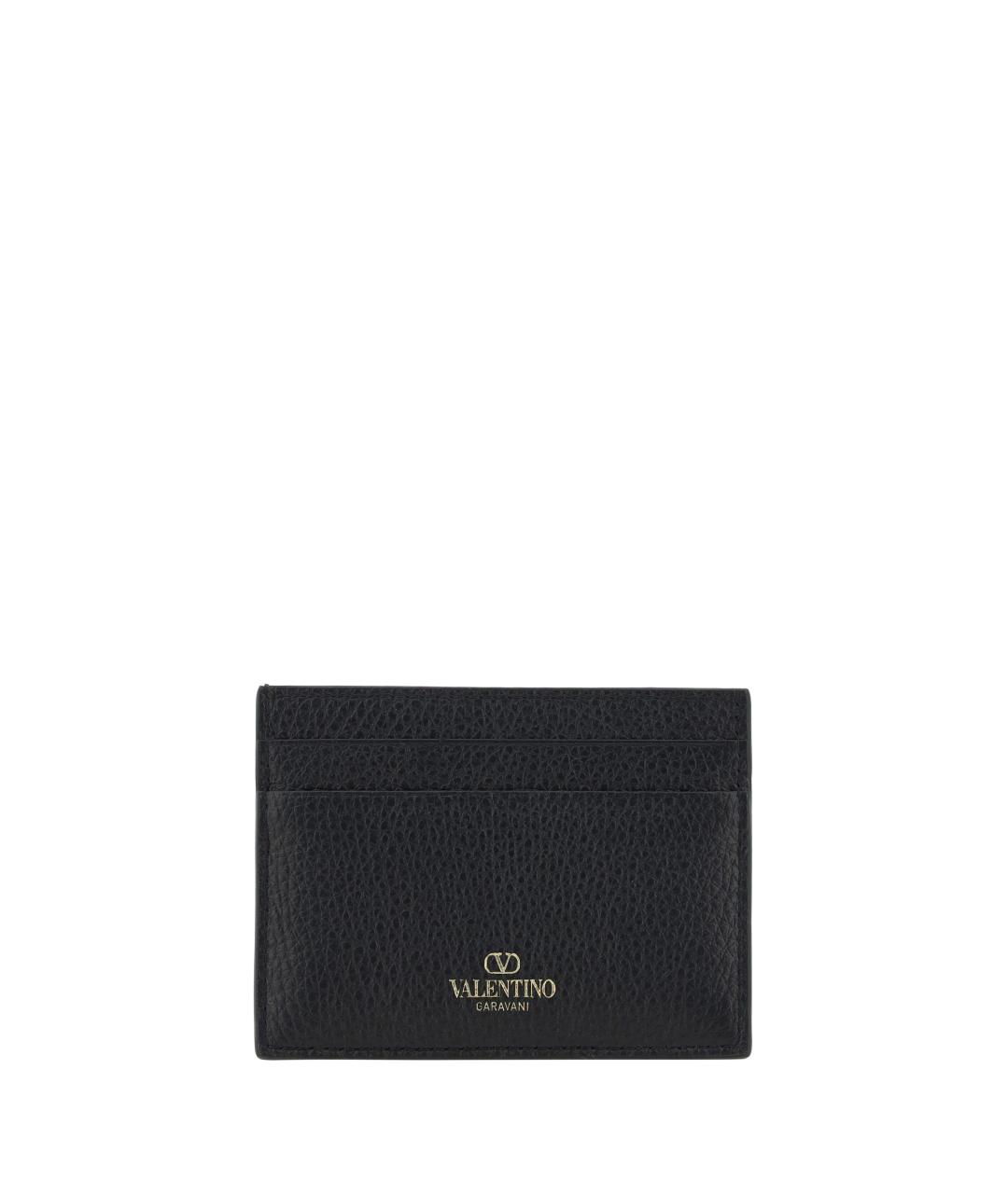 VALENTINO Черный кожаный кардхолдер, фото 2