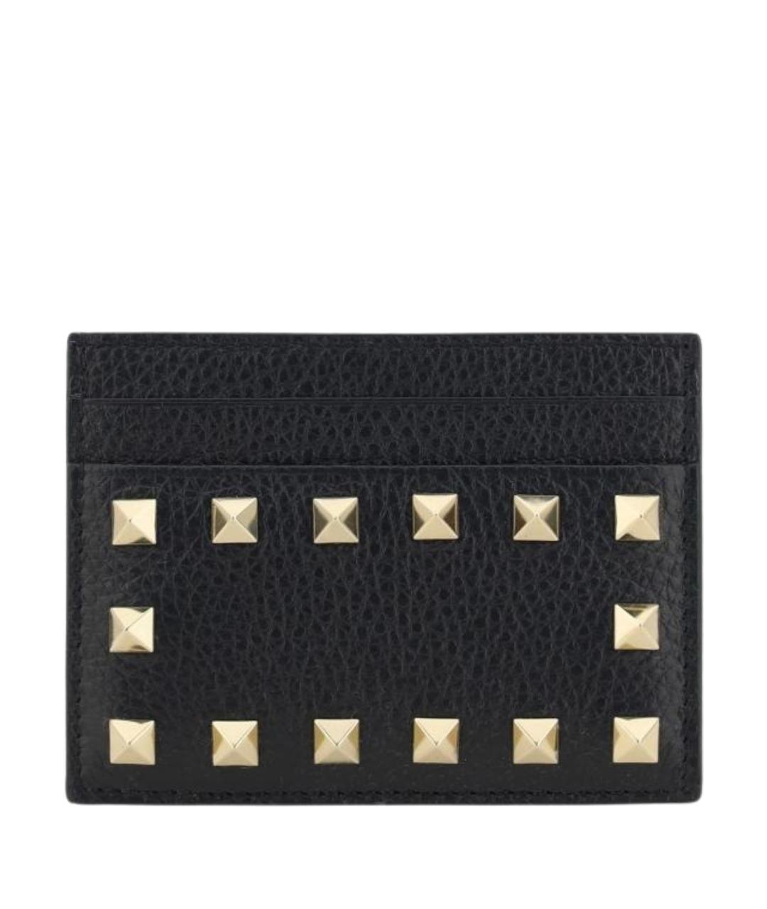 VALENTINO Черный кожаный кардхолдер, фото 1