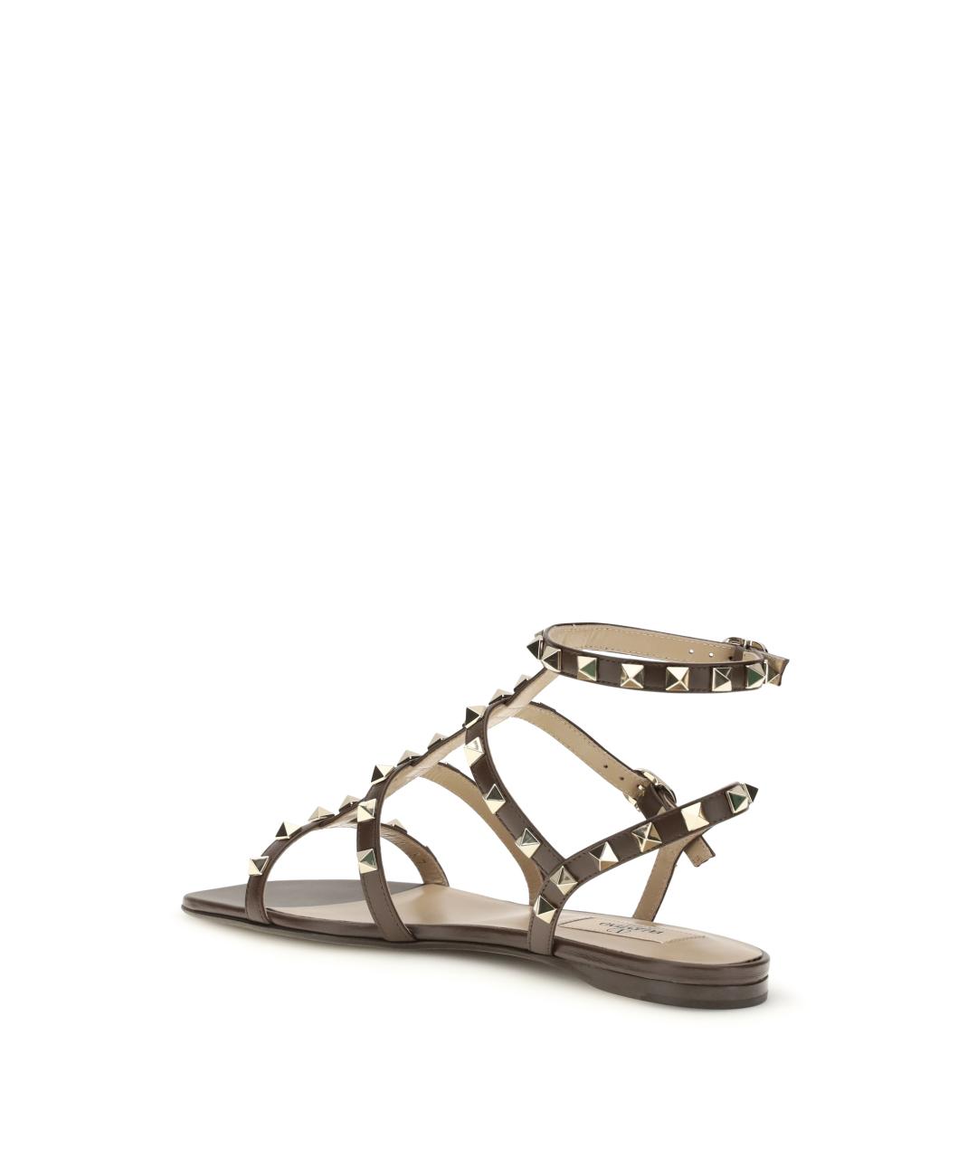 VALENTINO Коричневые кожаные сандалии, фото 3