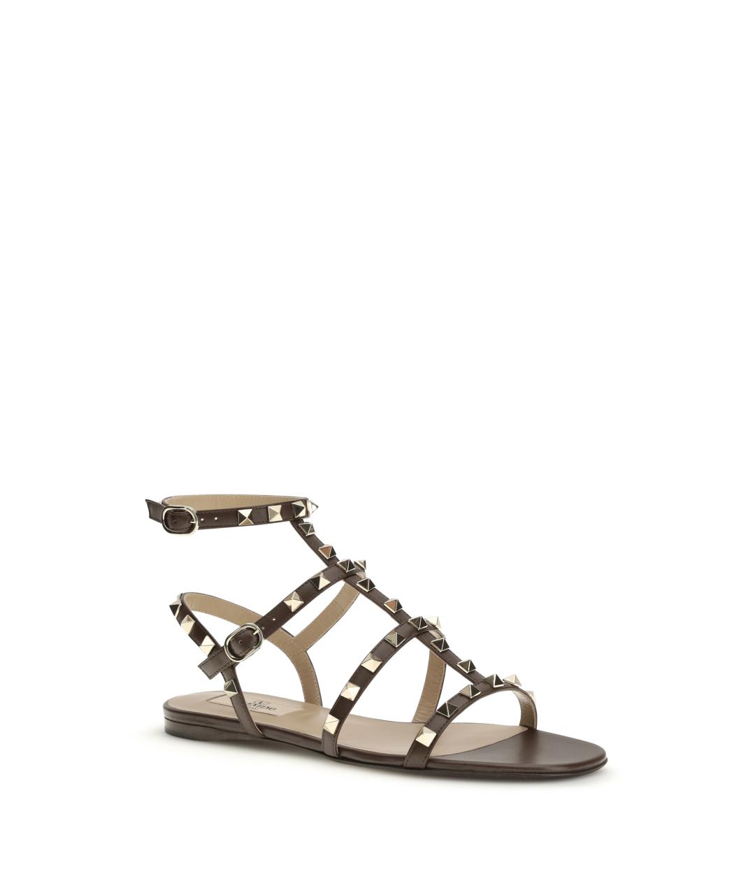 VALENTINO Коричневые кожаные сандалии, фото 2