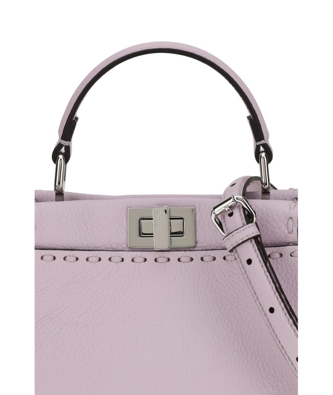 FENDI Розовая кожаная сумка тоут, фото 4